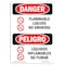 Signmission OSHA Danger, Flammable Liquids No Smoking Bilingual, 24in X 18in Rigid Plastic, OS-DS-P-1824-VS-1242 OS-DS-P-1824-VS-1242 - alternate 1